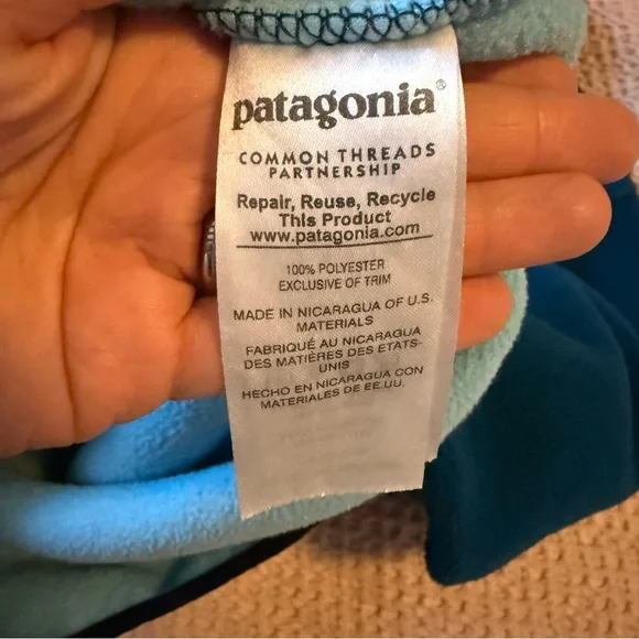 Patagonia Two Toned Fleece Pullover Synchilla Snap Style - Picture 5 of 10